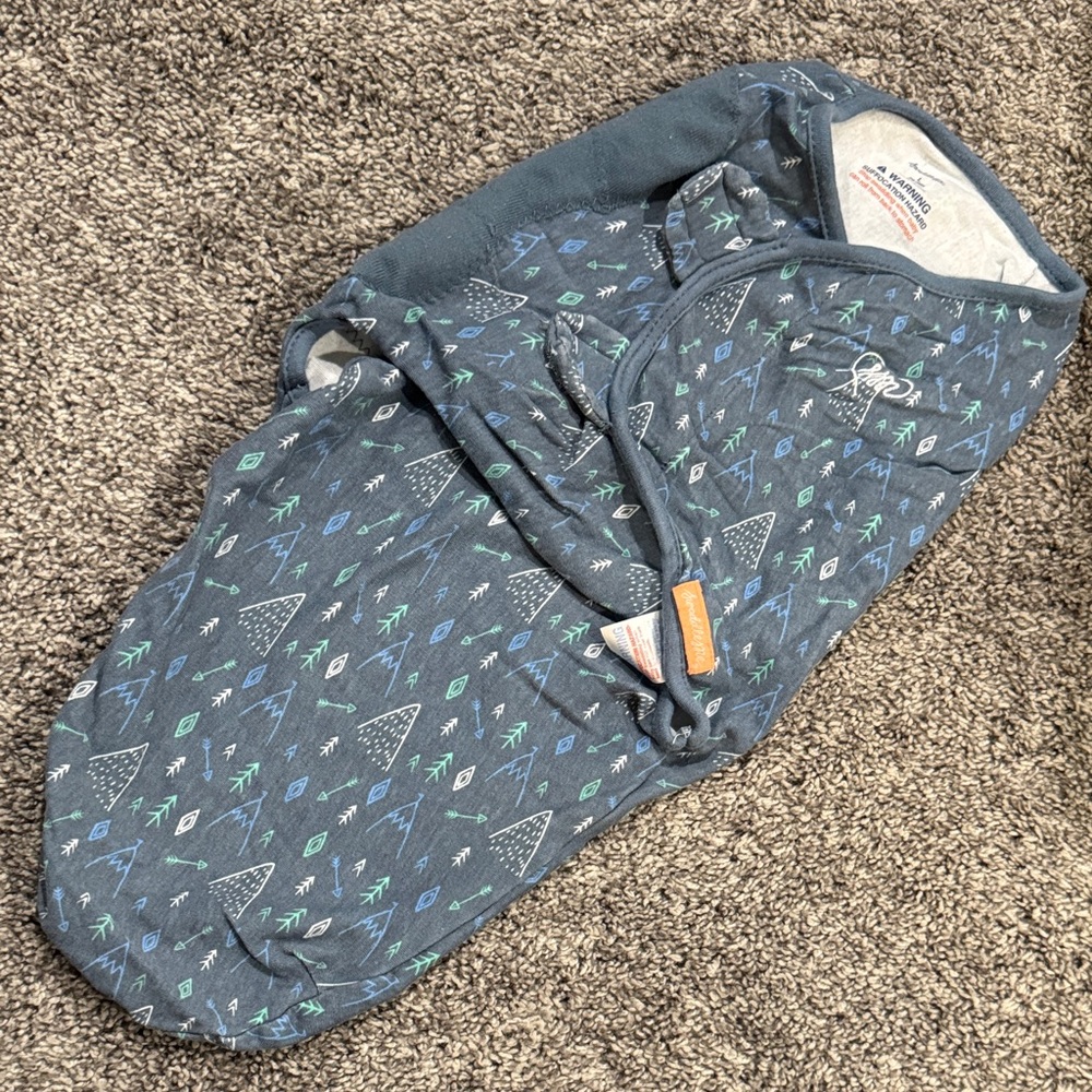 SwaddleMeCozy Blue Patterned Baby Swaddle